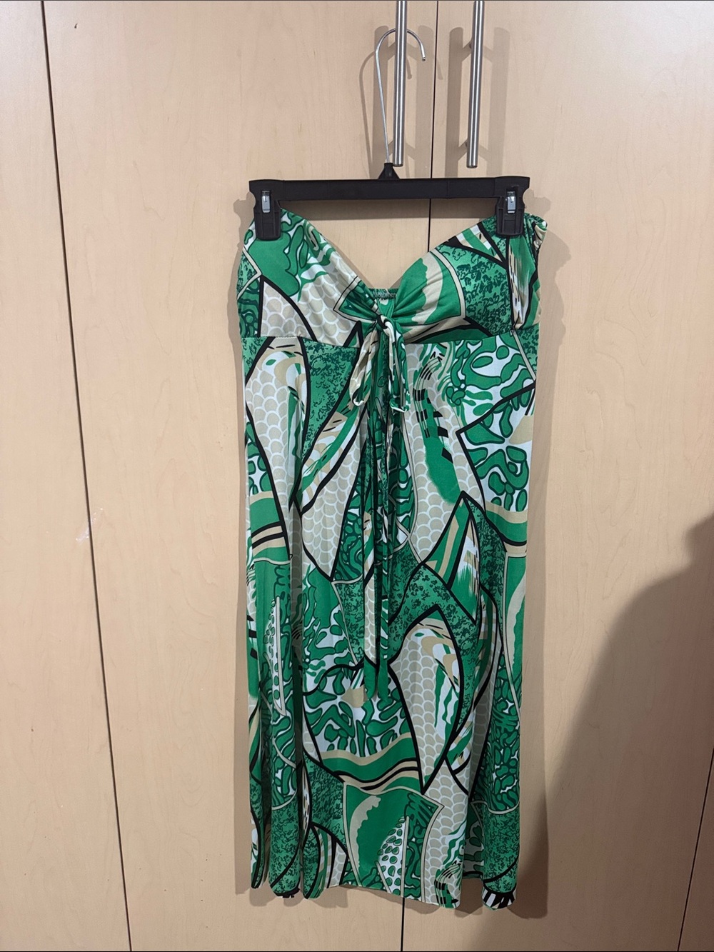 Tropical Green Printed Swim Sarong with Front Tie